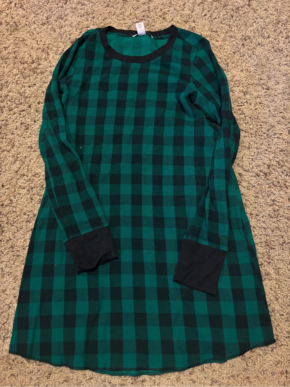 Victoria's Secret Green and Black Plaid Crewneck sleep Dress